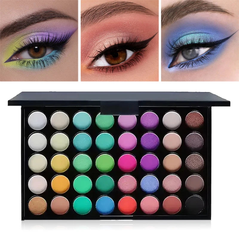 40 Colors Glitter Eyeshadow Palette Matte Waterproof Long Lasting