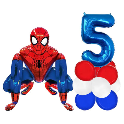 3D Batman Number Aluminum Foil Balloons Set Batman Spiderman Birthday Party Deco