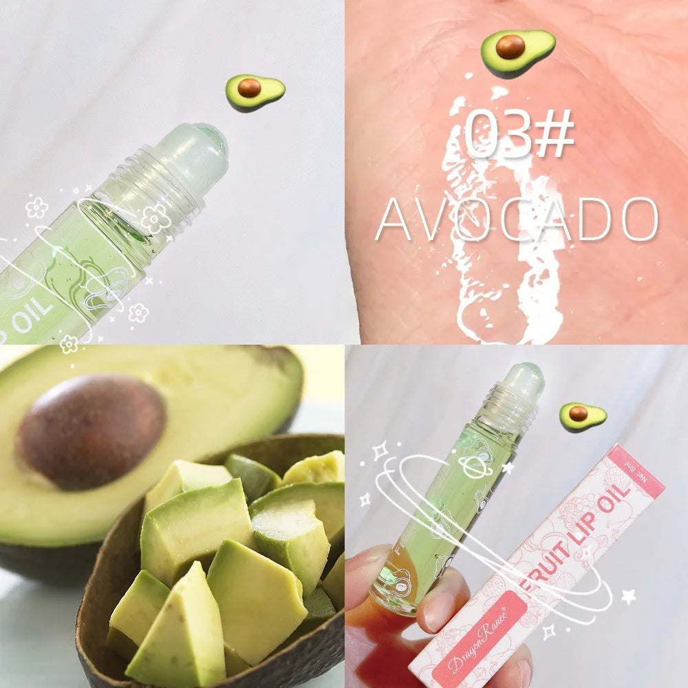 Roll-On Lip Oil, Moisturizing and Hydrating Lip Gloss, Nourishing Lip Balm