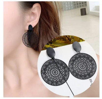 Delysia King 2021 Trendy Black Circle Ear Ring Women