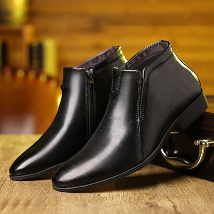 High Quality Retro Men Ankle Boots Luxury High-top Men Leather Shoes