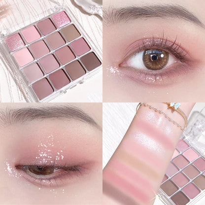 Sixteen-color sunset magic eye shadow plate pearl matte earth color Korean makeup eye shadow