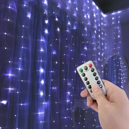 USB Curtain LED String Lights 3/4/6M Remote