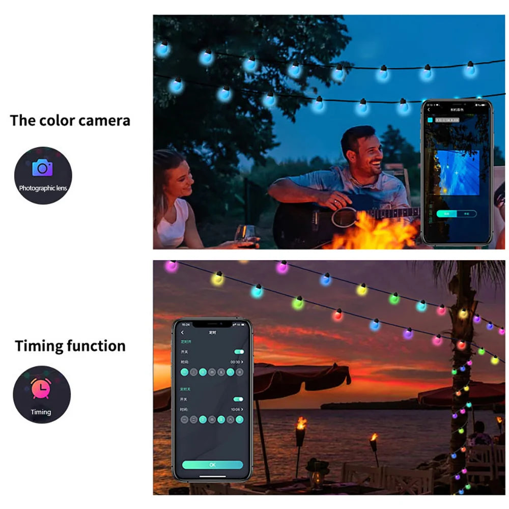 Smart APP RGB String Lights 33Ft 50Bulbs