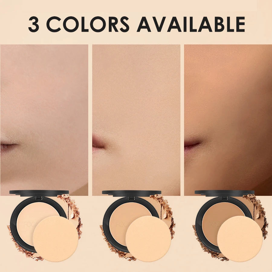 Mineral Face Pressed Oil Control Natural Foundation Powder 3 Colors Smooth Finish Concealer Setting