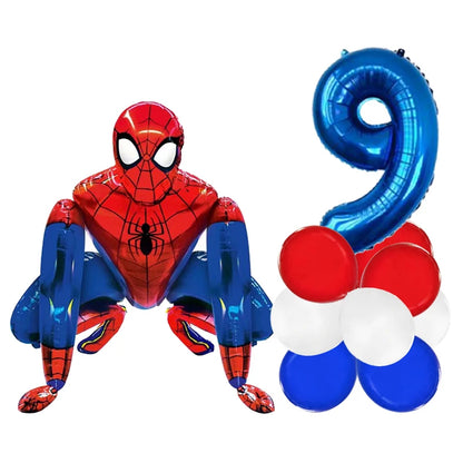 3D Batman Number Aluminum Foil Balloons Set Batman Spiderman Birthday Party Deco