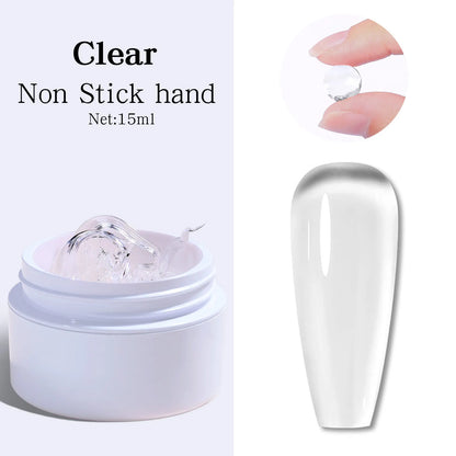 15ML Solid Non Stick Hand Extension Gel Nail Polish -Pink/White/Clear Extension Gel for Mnicure Carving Nail Art Emboss Hard Gel