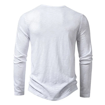 Autumn New Men's Cotton Button Long Sleeve