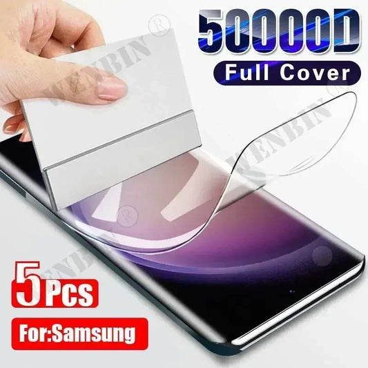 5Pcs Hydrogel Film For Samsung S25 S24 S23 S22 Ultra Plus S24 FE Full Cover Screen Protector