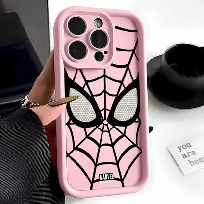 Marvel Spider Man Plain Multistep TPU Soft Phone Case For iPhone 15 14 13 12 11 Pro Max XR XS 7 8 Plus Soft Silicone Cool Cover