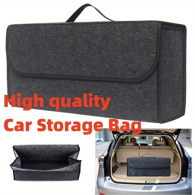 Gray Anti Slip Compartment Boot Storage Organizer Tool Car Storage Bag Car Trunk Organizer Soft Felt Storage Box