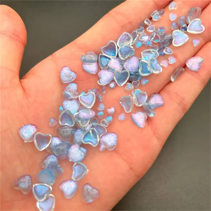 50pcs Japanese Kawaii Heart Accessories Resin Nail Art Charms Cartoon Love Nail Decorations Mixed Sizes Manicure Rhinestones DIY