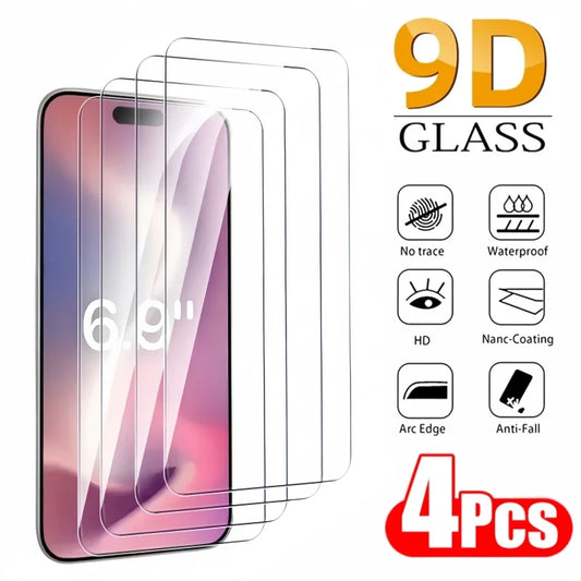 4PCS Tempered Glass For iPhone 16 Pro Max 16Pro