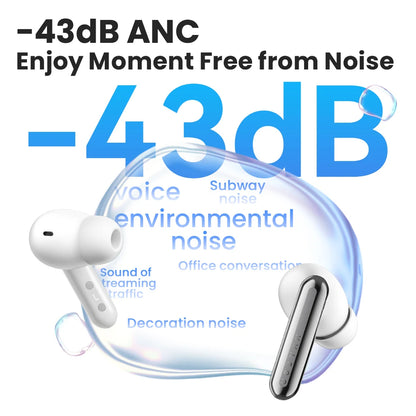 HAYLOU Mori Pro Bluetooth 5.4 Earphones -43dB ANC Active Noise Cancellation