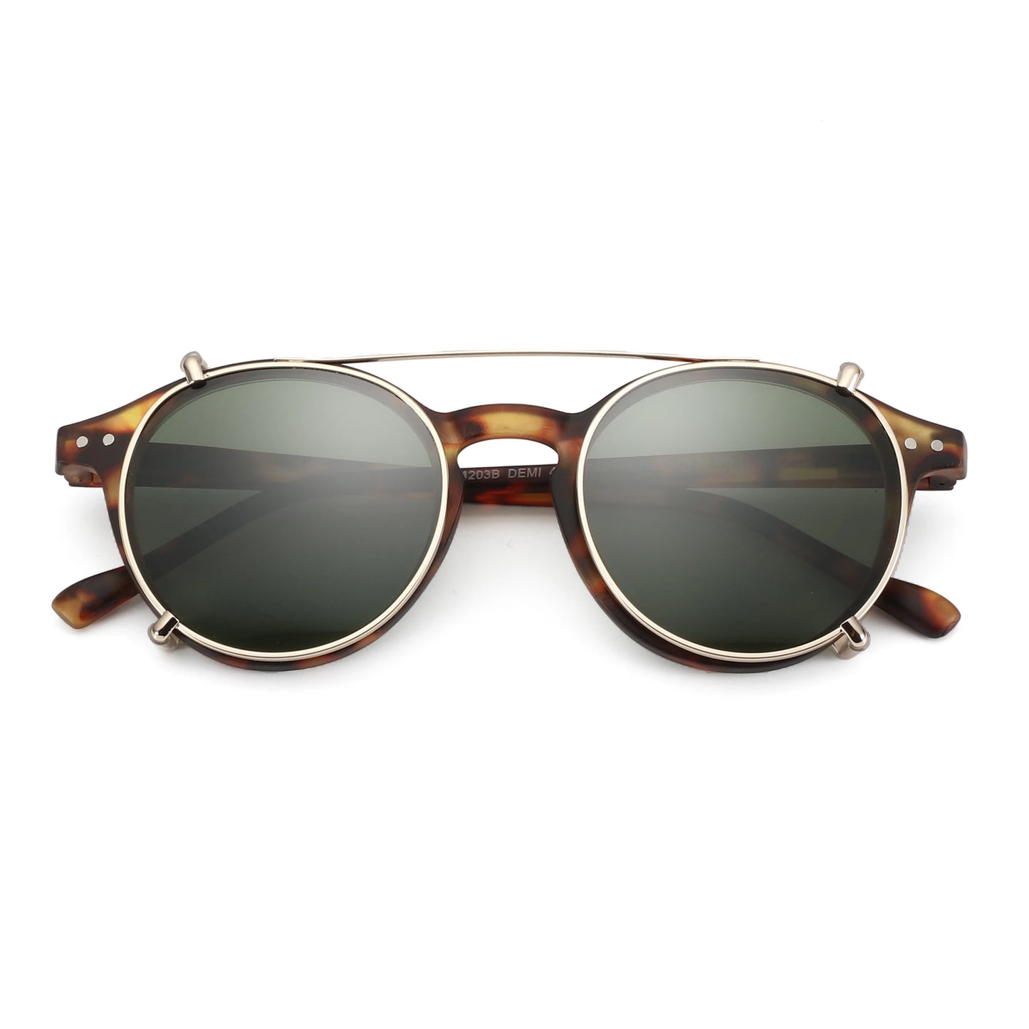 ZENOTTIC-Steampunk Style Clip On Sunglasses for Men Women Anti Blue Light Glasses+Polarized Clip Fashion/Retro Computer Eyewear