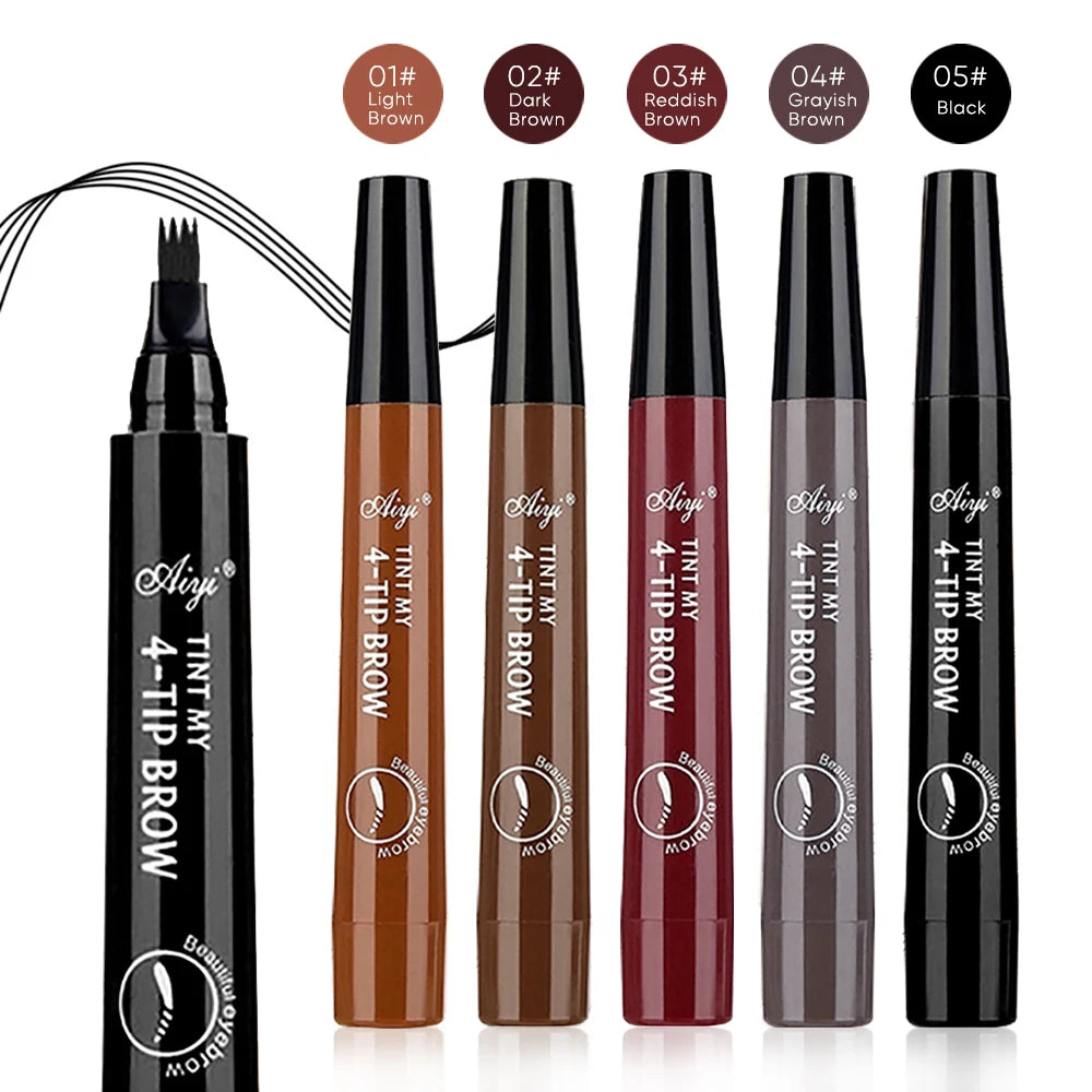 Waterproof eyebrow pencil in five colors, microblading eyebrow pencil with 4 tips