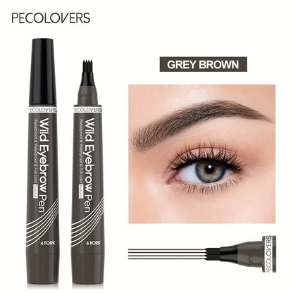 6 Colors 1pc Eyebrow Pen Waterproof 4 Split Tip Eyebrows Pen Eyebrow Tattoo Pen Waterproof Liquid Black Eyebrow Makeup Pencil