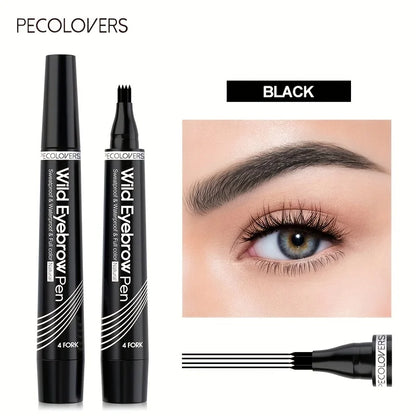 6 Colors 1pc Eyebrow Pen Waterproof 4 Split Tip Eyebrows Pen Eyebrow Tattoo Pen Waterproof Liquid Black Eyebrow Makeup Pencil