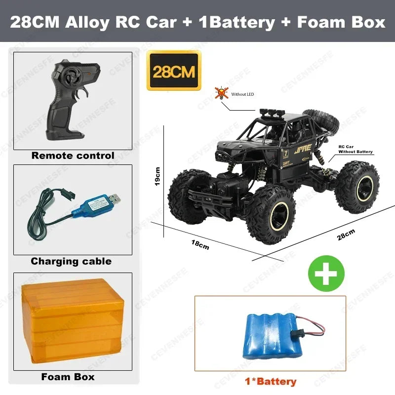 New 4WD RC Cars Off Road Remote Control Cars Radio Buggy Truck Racing Drift with Led Lights RTR Vehicle for Children’s Toy Gifts