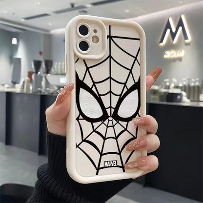 Marvel Spider Man Plain Multistep TPU Soft Phone Case For iPhone 15 14 13 12 11 Pro Max XR XS 7 8 Plus Soft Silicone Cool Cover