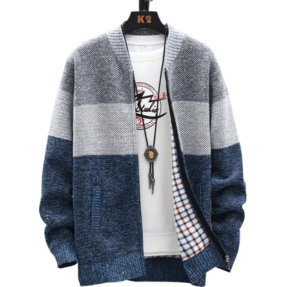 2025 Autumn Winter Cardigan Sweater Men Fleece