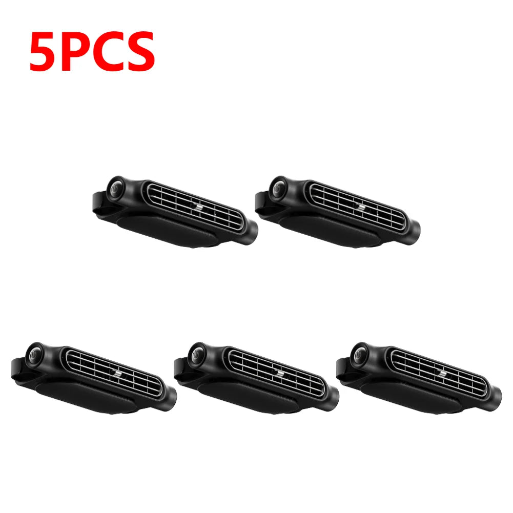 1-5PCS Car Headrest Cooling Air Fan 3 Speeds Adjustable Car Interior Rear Headrest Fan Cooler Air Cooling Fan Car Accessories