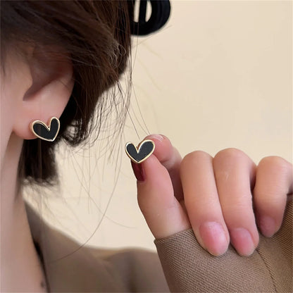 Heart Stud Earrings for Women Girl Fashion