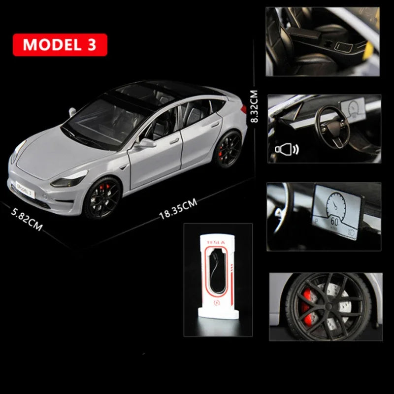 Tesla Model 3 Model Y Alloy Car Model Diecast Metal Toy Vehicles