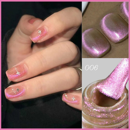 Aurora Blue Tears Cat Eye Magnetic Gel Nail Polish Sparkling Shimmer Fairy Crystal Magnetic Gel Nail Polish for DIY Charm Nails