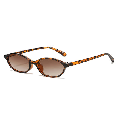 Women's Leopard Brown Sunglasses Fashion Brand Small Frame Sun Glasses Ladies Retro Oval Eyewear Shade Oculus De Sol