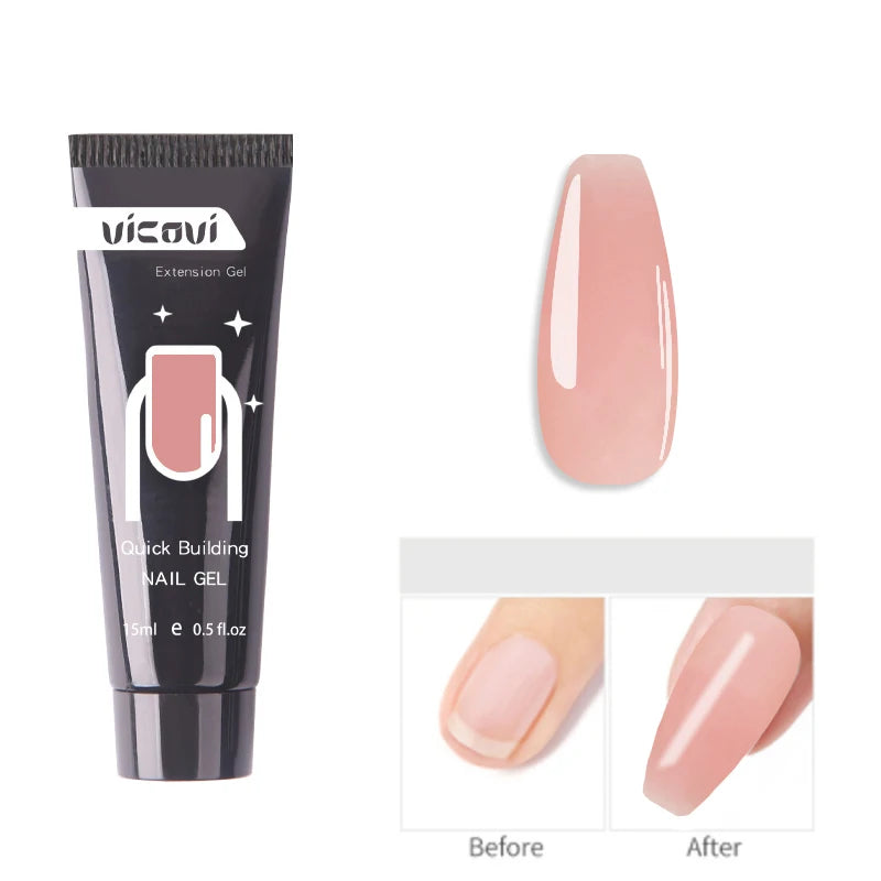 Pink/Clear/White Solid Builder Gel For Nails Hard Gel Extension Builder Nail Gel,Non-Sticky 3D Sculpture Diy Nail Poly Art Gel