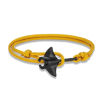 Ocean Animals Cute Manta Ray Bracelet Men Women Adjustable Paracord Rope Couple Bracelets Summer Beach Surfing Party Bangle Gift