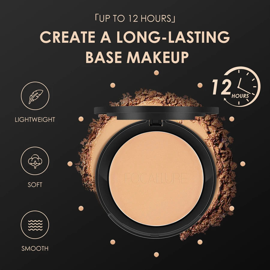 Mineral Face Pressed Oil Control Natural Foundation Powder 3 Colors Smooth Finish Concealer Setting