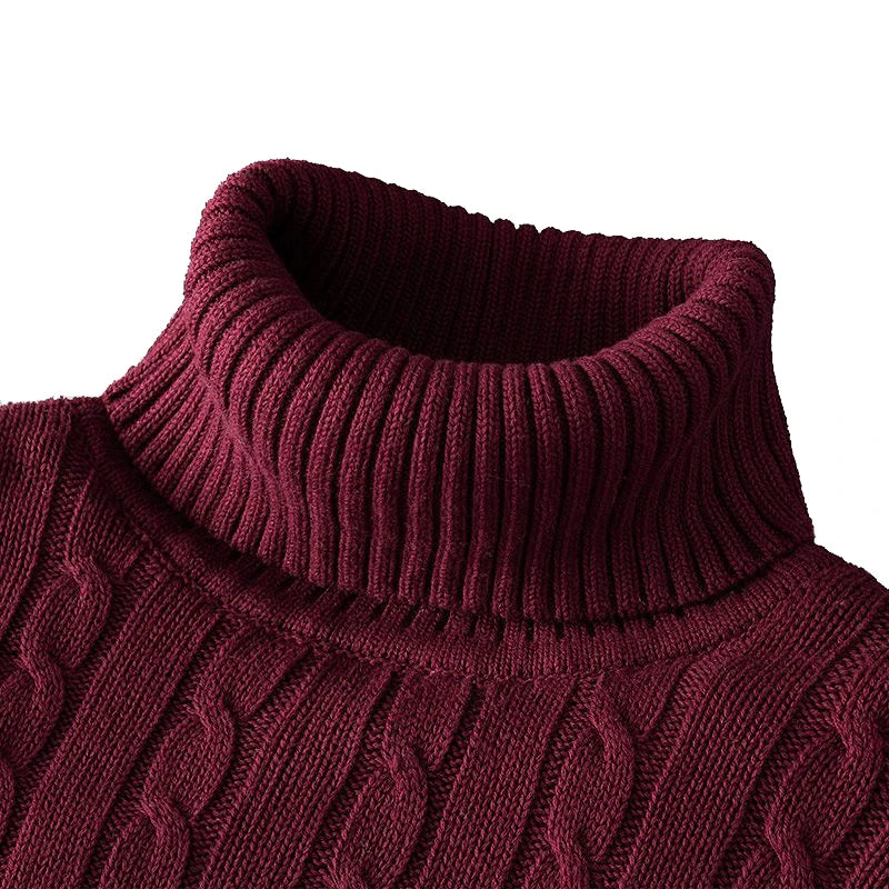 2025 New Turtleneck Sweater Casual Men's Rollneck Knitted Sweater