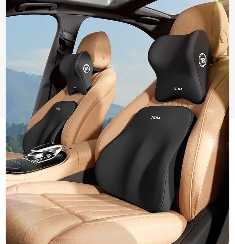 2025 Car Memory Foam Headrest Set Car Neck Pillow Car Lumbar Waist Cushion Waist Support Car Seat Pillow Accessories Tools