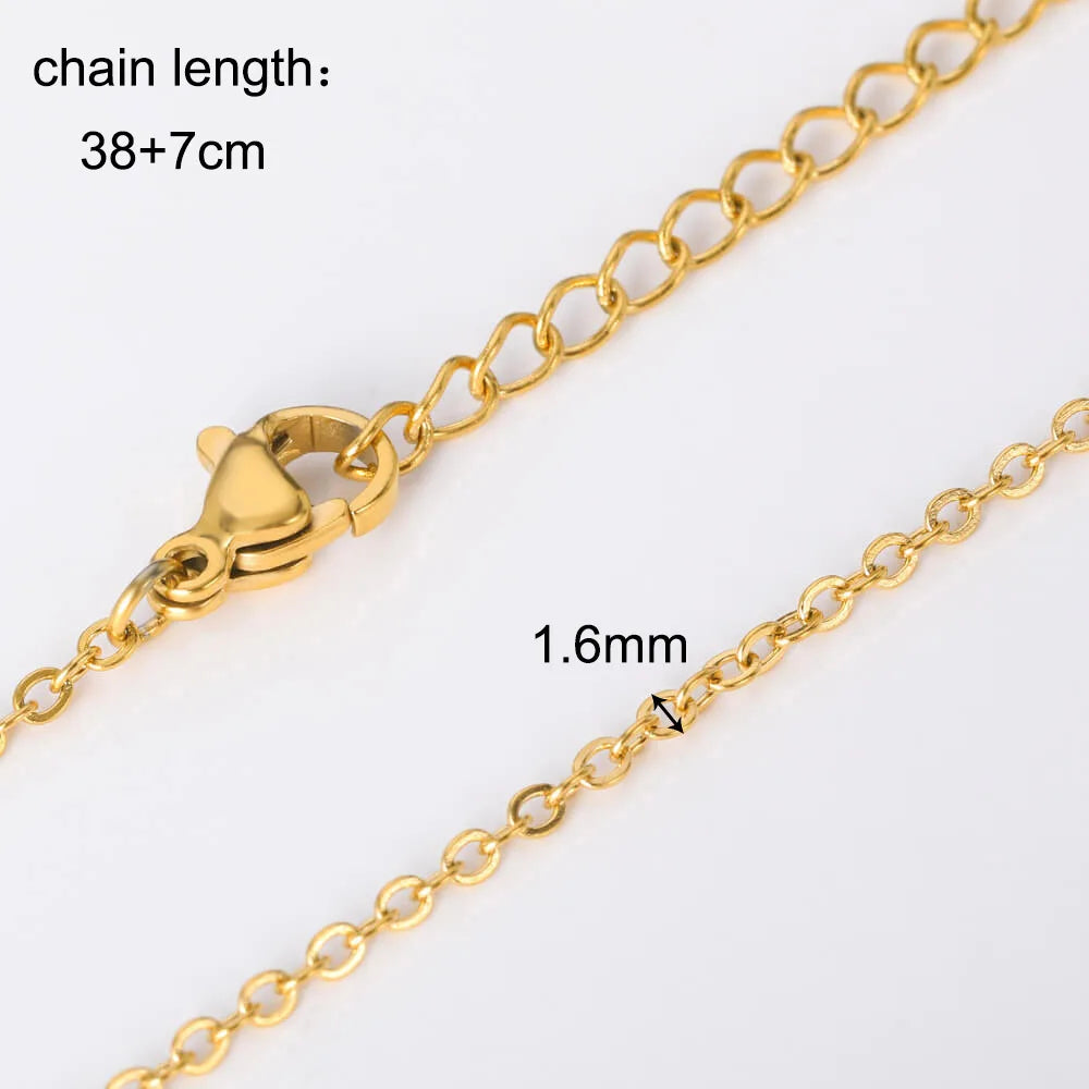 10Pcs/Lot 45cm Stainless Steel Gold Color Chains Necklace For Women