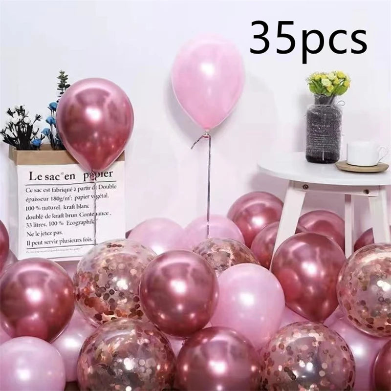 16pcs Black Metallic Sequin Balloons for Birthday Wedding Graduation Party