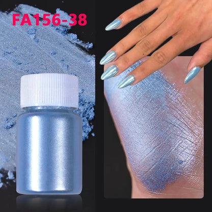 1Bottle Pink/White Pearlescent Nail Art Powder Glitter Mermaid Chrome Mica Pigment For Manicure Decorations Pearl Rubbing Dust