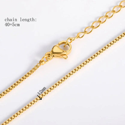 10Pcs/Lot 45cm Stainless Steel Gold Color Chains Necklace For Women