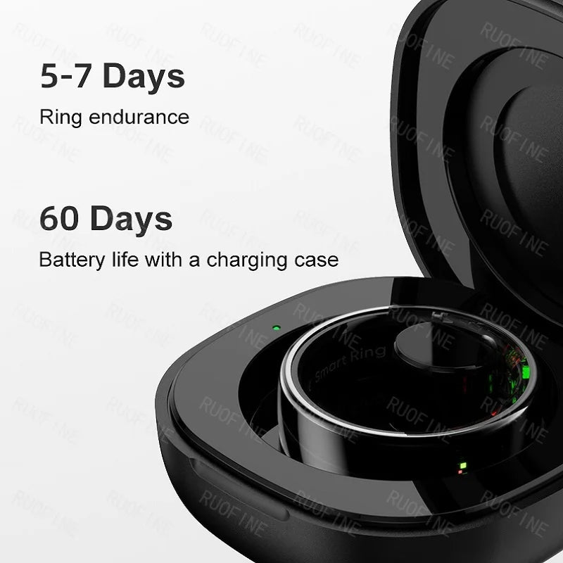 AI Smart Ring - Electronic Temperature, Sleep, Swimming, Blood & Pressure Monitor - Android IOS