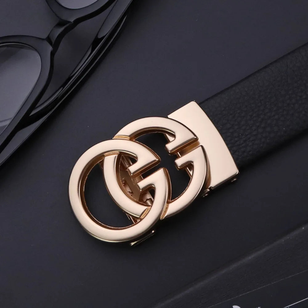 Business Men Belts Luxury Brand Famous Genuine Leather