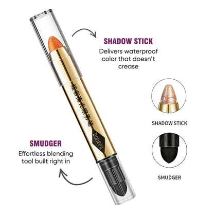 1PC Double-Ended Eyeshadow Stick – Waterproof, High Pigment, Matte & Glitter, DIY-Friendly, Fast & Easy, Certified, Unisex Use