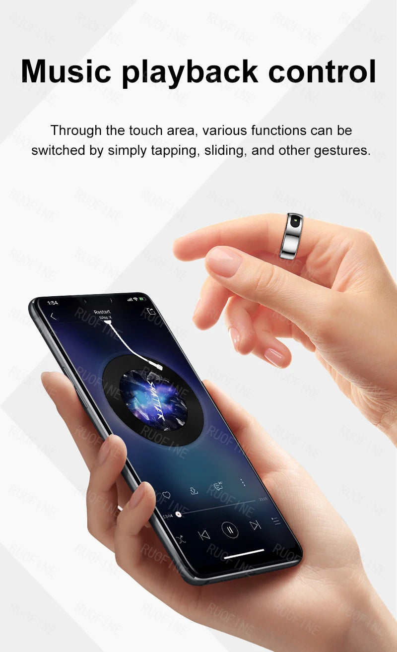 AI Smart Ring - Electronic Temperature, Sleep, Swimming, Blood & Pressure Monitor - Android IOS