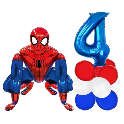 3D Batman Number Aluminum Foil Balloons Set Batman Spiderman Birthday Party Deco