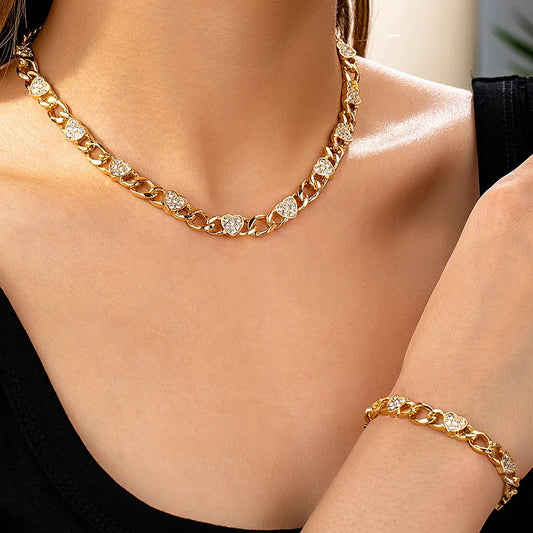 2PCS Metal Chains Link Bracelets for Women