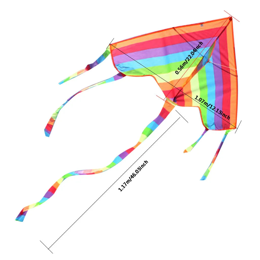 Easy Fly Colorful Rainbow Kite Outdoor Fun Sports Beach Kids Children