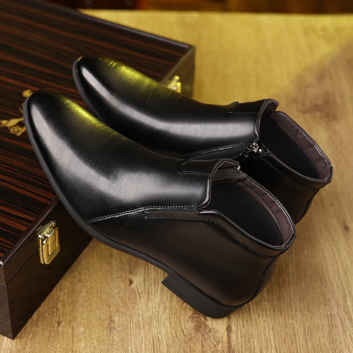 High Quality Retro Men Ankle Boots Luxury High-top Men Leather Shoes