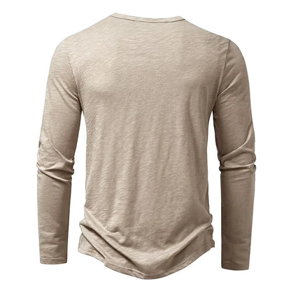 Autumn New Men's Cotton Button Long Sleeve