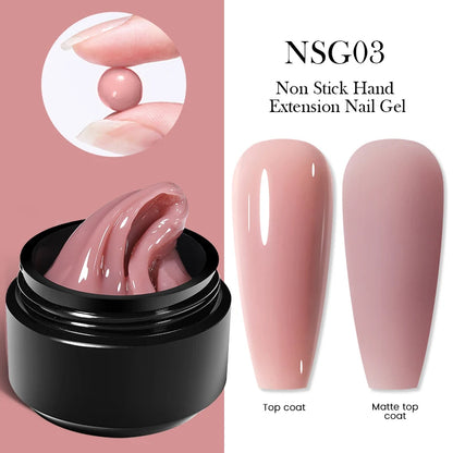 BORN PRETTY 15ml Clear Non Stick Hand Extension Gel Nail Polish for 3D Shaping Nail Art Solid Milky Jelly Hard Gel for Fake Nail