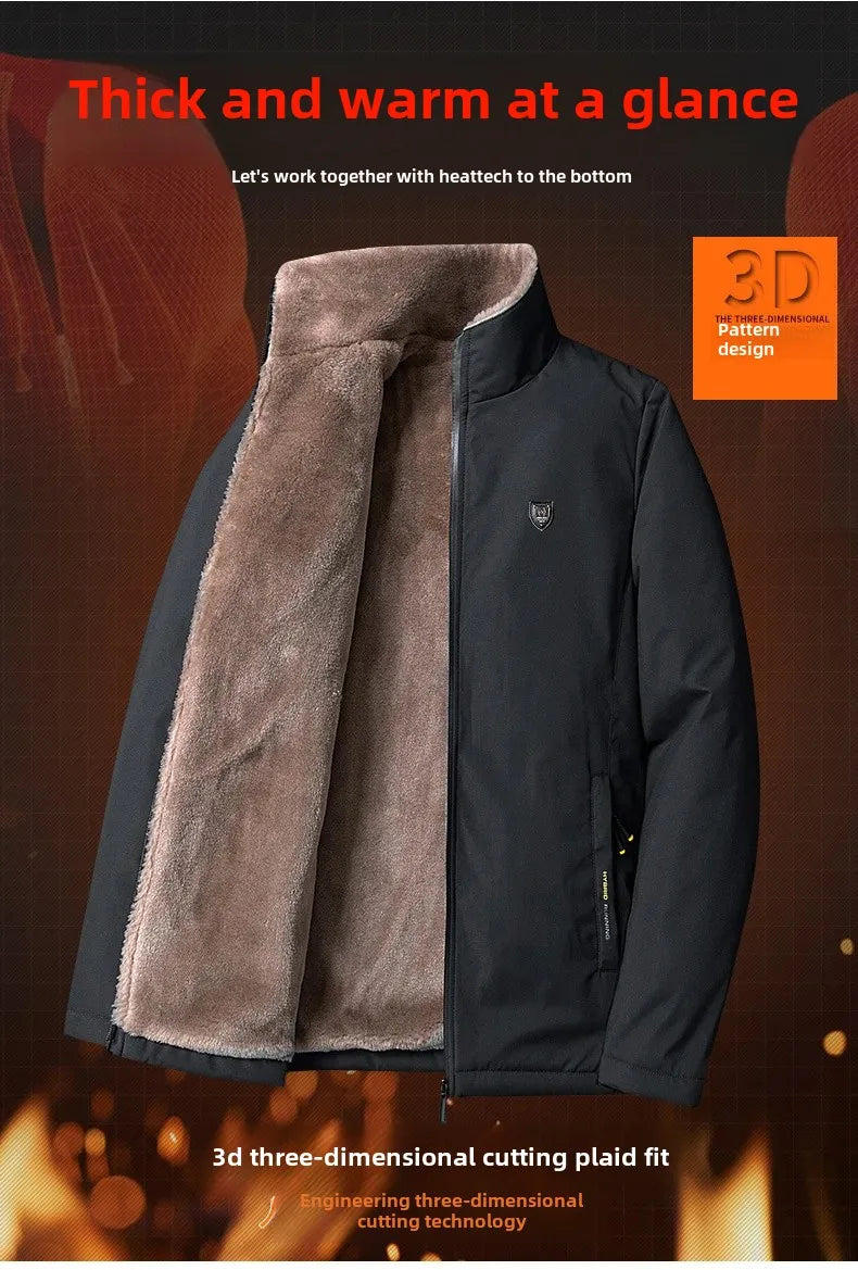 Winter Fleece-Lined Thickened Woolen Jacket